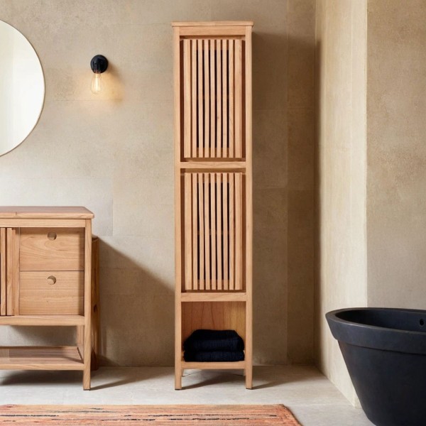 Colonne de salle de bain en bois massif - Rohini
