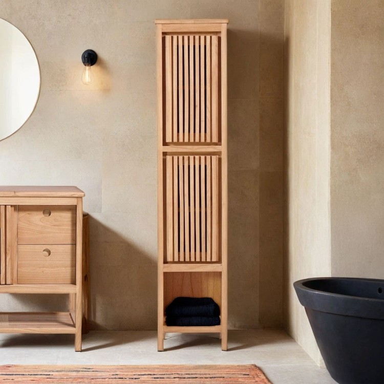 Colonne de salle de bain en bois massif - Rohini