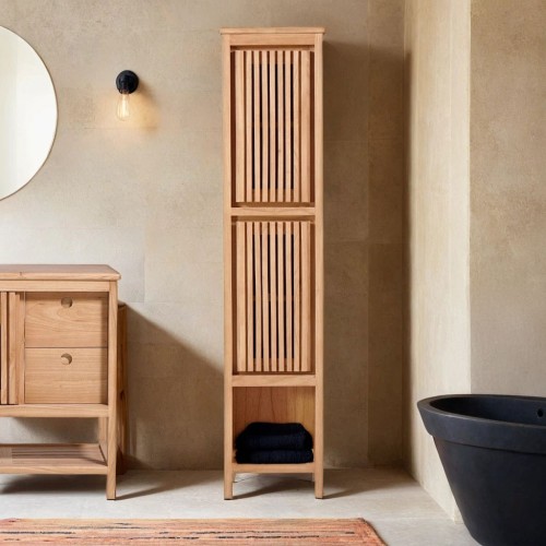 Colonne de salle de bain en bois massif - Rohini