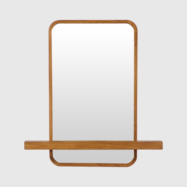 Miroir avec tablette intégree en teck massif - Leela