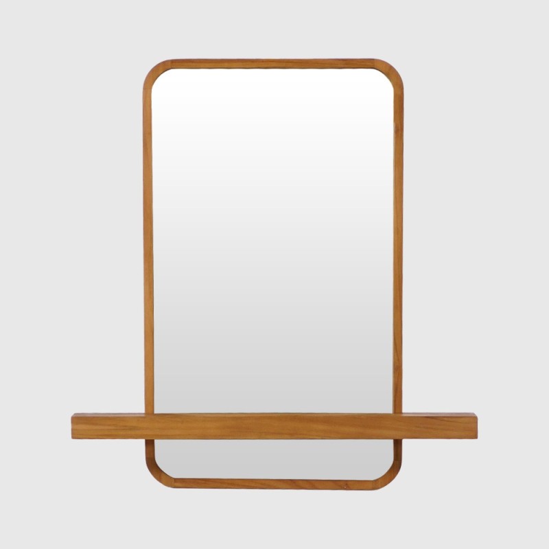 Miroir avec tablette intégree en teck massif - Leela