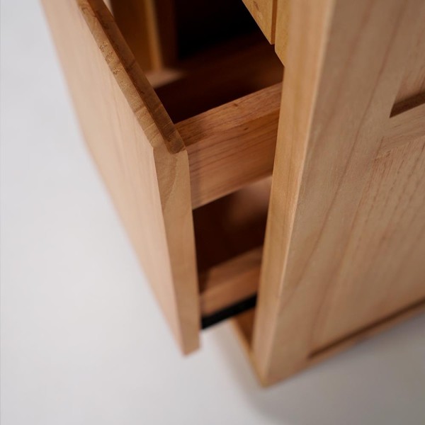 Colonne de salle de bain en bois naturel - Neo