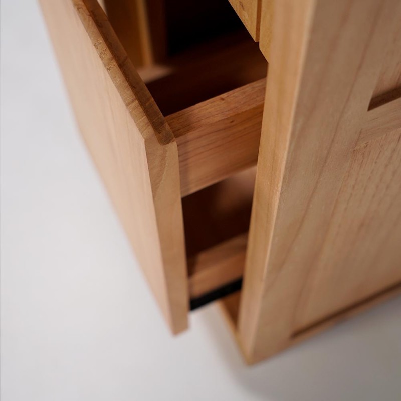 Colonne de salle de bain en bois naturel - Neo