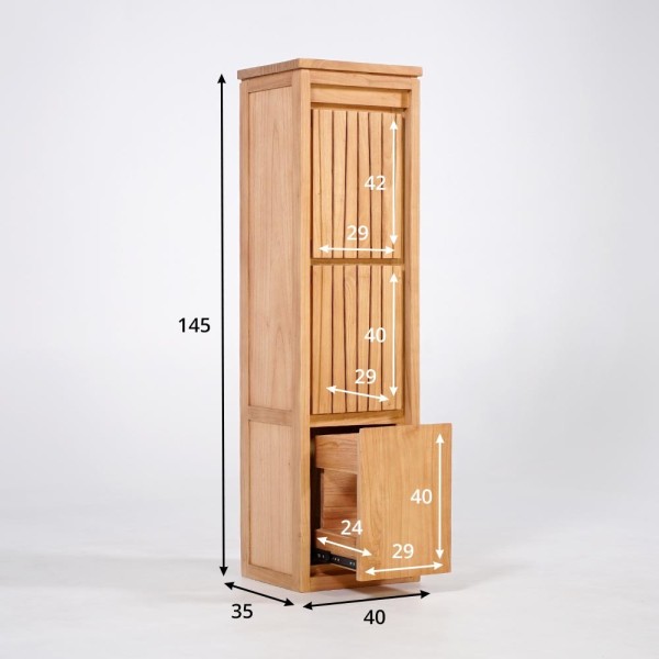 Colonne de salle de bain en bois naturel - Neo