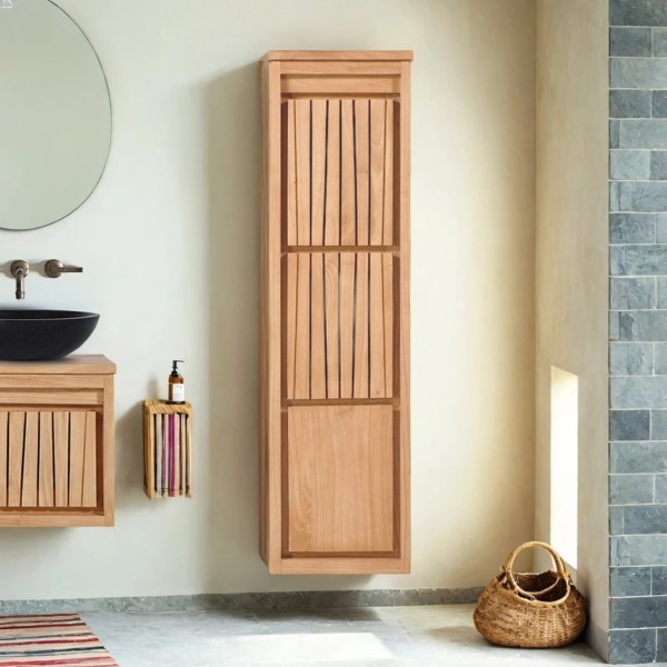 Colonne de salle de bain en bois naturel - Neo