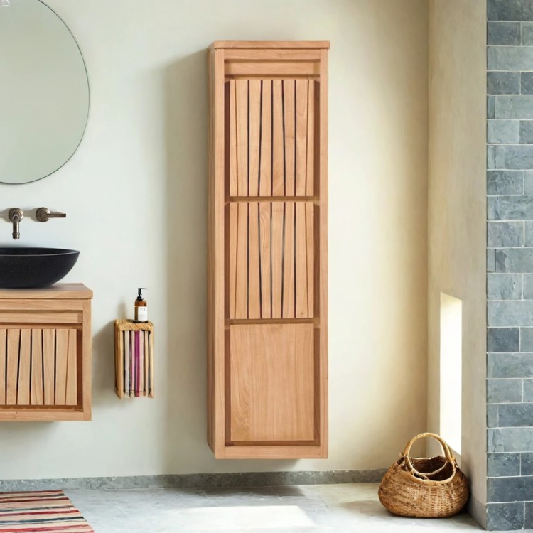 Colonne de salle de bain en bois naturel - Neo