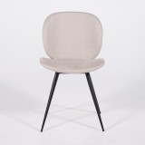 Chaise de salle à manger en tissu couleur sable et pieds en noir - Cloud