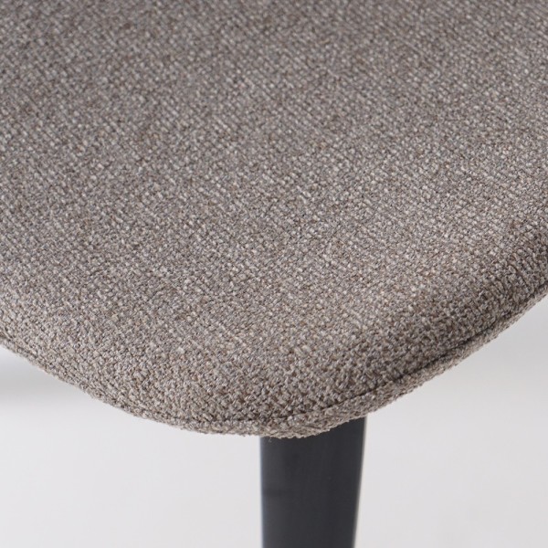 Chaise de salle à manger en tissu bouclé beige et pieds en frêne noir - Paragon