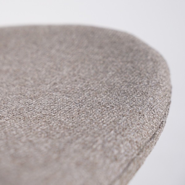 Chaise de salle à manger en tissu bouclé beige et pieds en frêne noir - Paragon