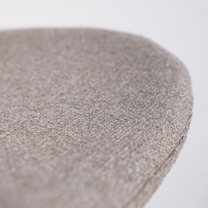 Chaise de salle à manger en tissu bouclé beige et pieds en frêne noir - Paragon