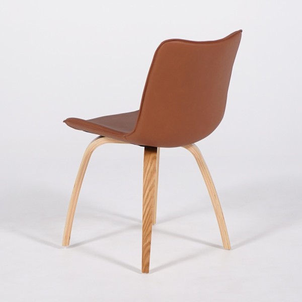 Chaise de salle à manger en cuir synthétique marron - Glee