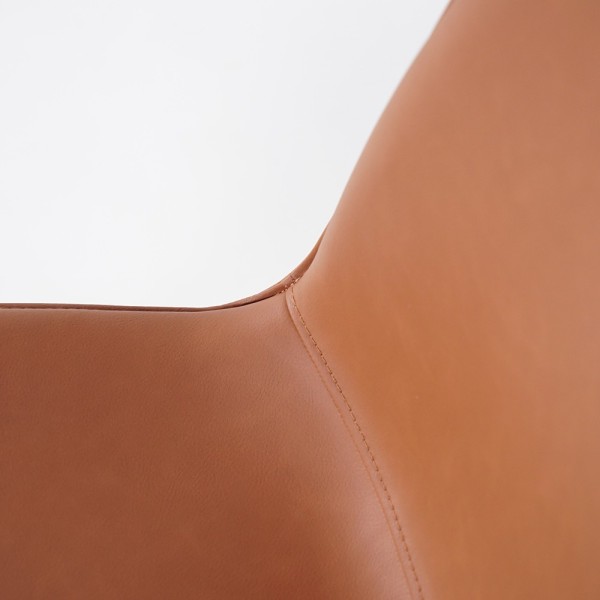 Chaise de salle à manger en cuir synthétique marron - Glee