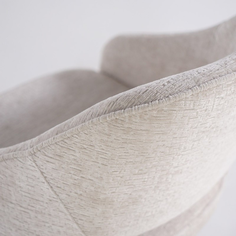 Chaise de salle à manger en velours gris clair et pieds en métal noir - Oslo Velvet
