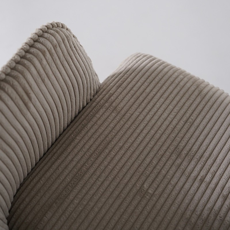 Chaise de salle à manger en velours beige et pieds en métal noir - Noa