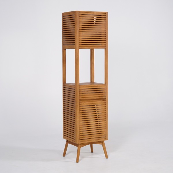 Colonne de salle de bain en bois de teck - Kama