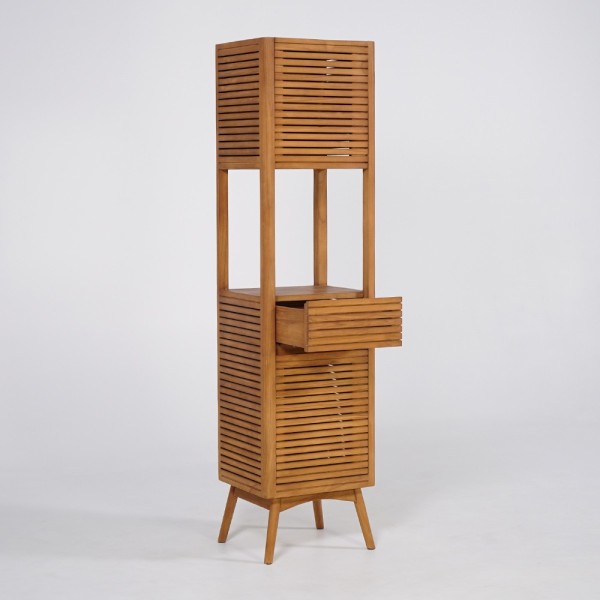 Colonne de salle de bain en bois de teck - Kama
