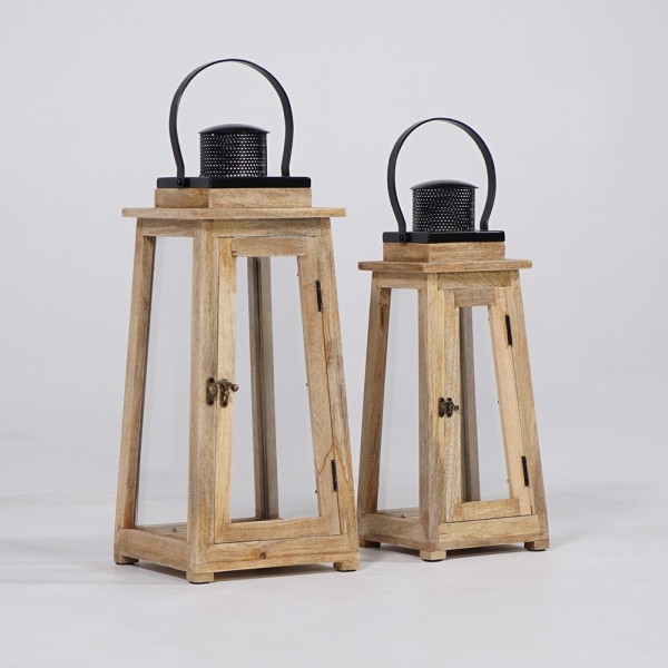 Lot de 2 lanternes en bois et métal - Cap Ferret
