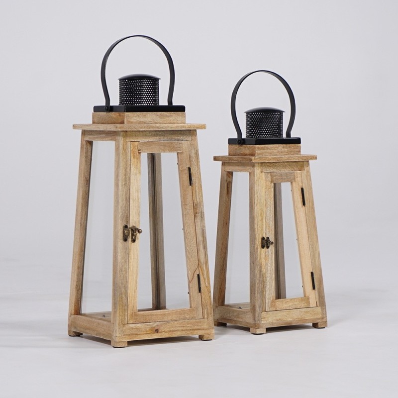 Lot de 2 lanternes en bois et métal - Cap Ferret