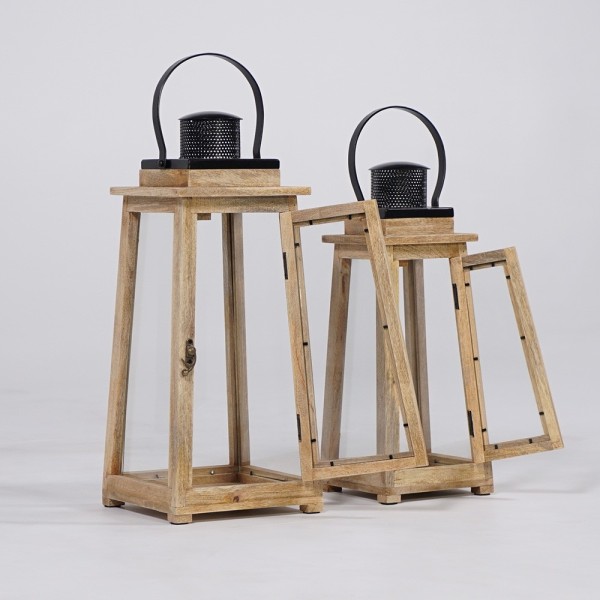 Lot de 2 lanternes en bois et métal - Cap Ferret