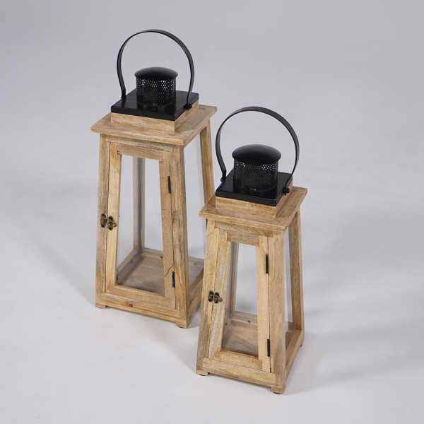 Lot de 2 lanternes en bois et métal - Cap Ferret