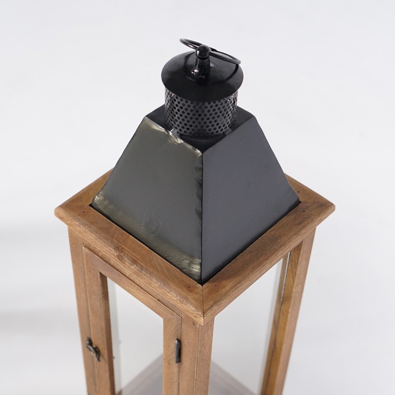 Lot de 2 lanternes en bois et métal - Hudson