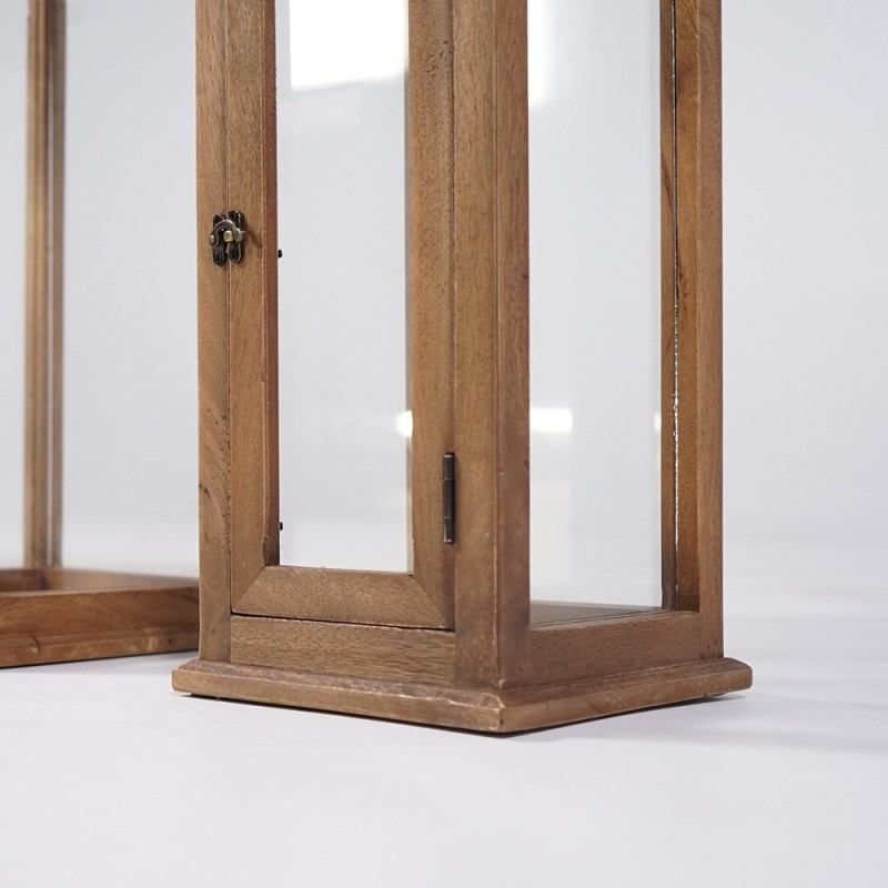 Lot de 2 lanternes en bois et métal - Hudson