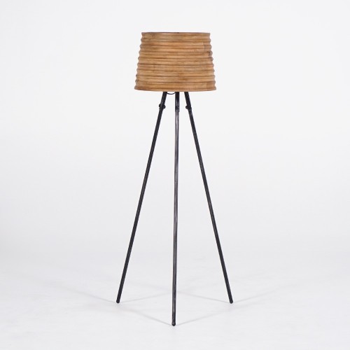 Lampe sur pied en bois naturel - Nomade