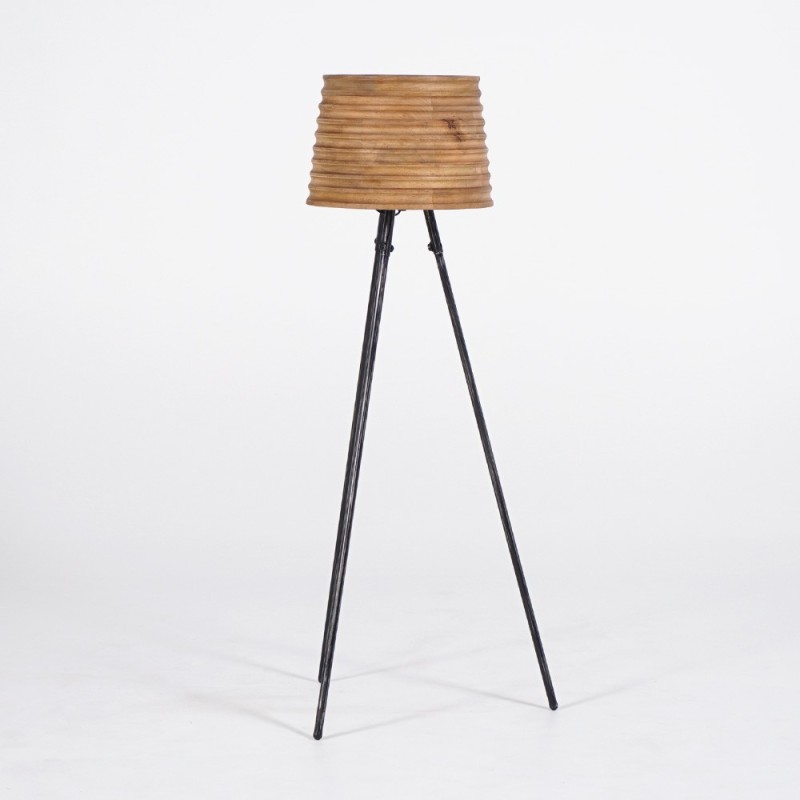 Lampe sur pied en bois naturel - Nomade