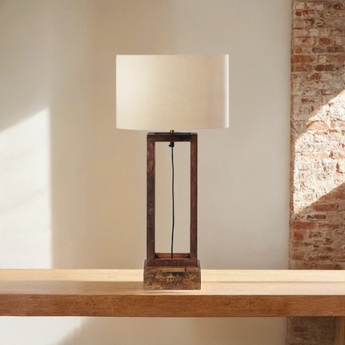 Lampe à poser sur pied en bois naturel - Heritage