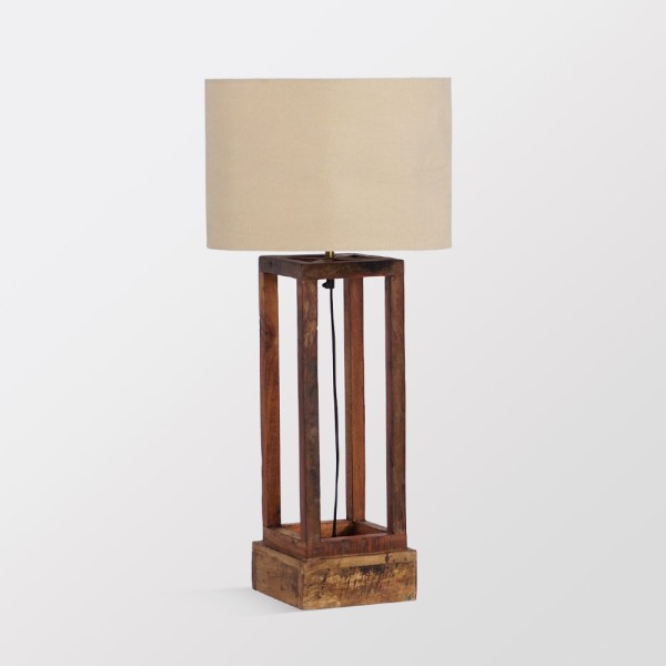 Lampe à poser sur pied en bois naturel - Heritage