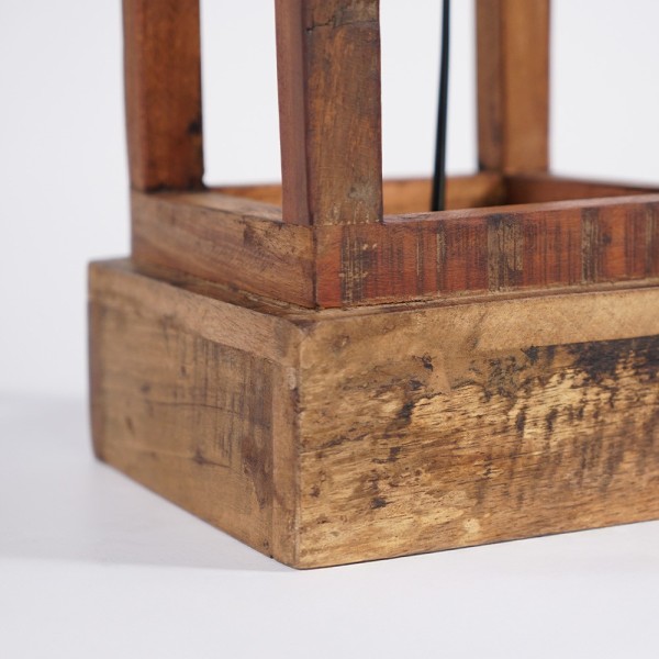 Lampe à poser sur pied en bois naturel - Heritage