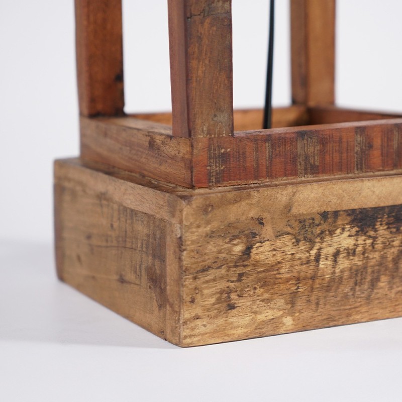 Lampe à poser sur pied en bois naturel - Heritage