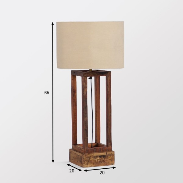 Lampe à poser sur pied en bois naturel - Heritage