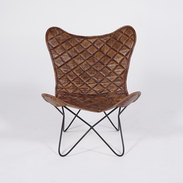 Chaise papillon en cuir - Lepidoptera