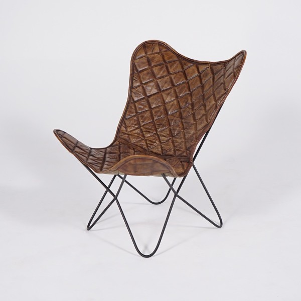 Chaise papillon en cuir - Lepidoptera