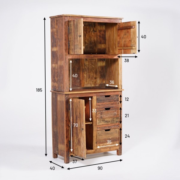 Buffet haut en bois recyclé - Terra Nova