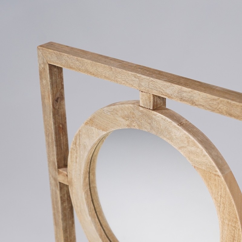 Ensemble rectangulaire 145 x 50 cm de miroirs ronds avec cadre en bois - Ellipse