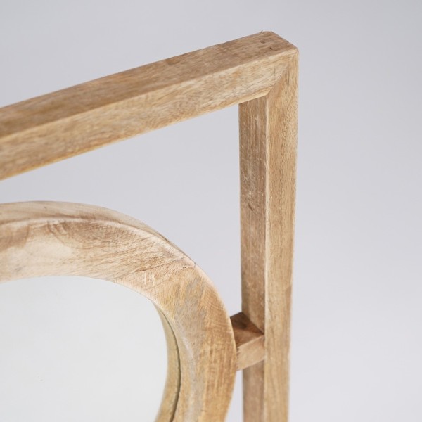 Ensemble rectangulaire 145 x 50 cm de miroirs ronds avec cadre en bois - Ellipse