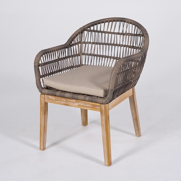 Chaise en bois et rotin tressé - Java