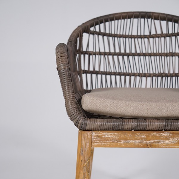 Chaise en bois et rotin tressé - Java