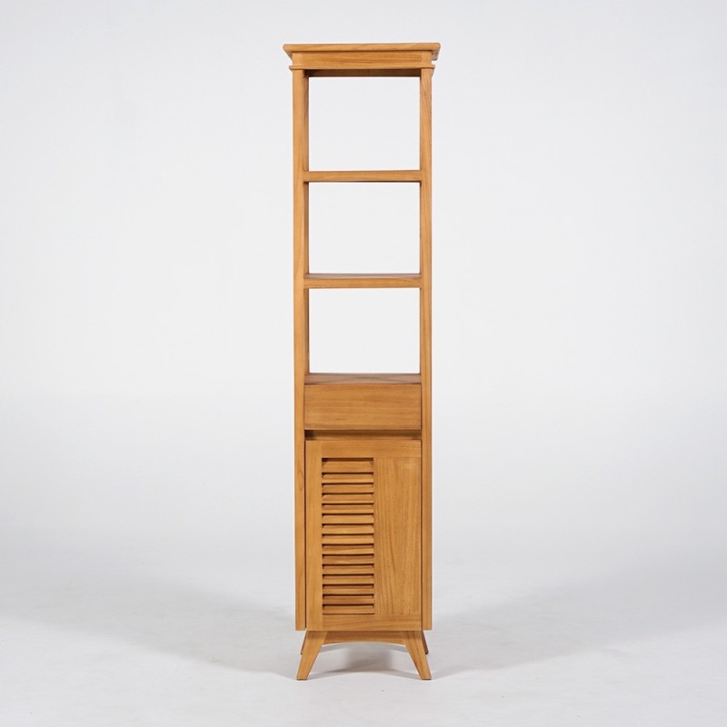 Colonne de rangement de salle de bain en bois de teck massif - Mira