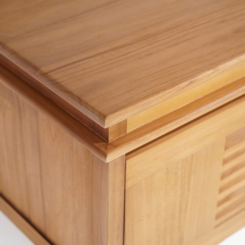 Meuble de salle de bain 120 cm double vasque en teck massif - Mira