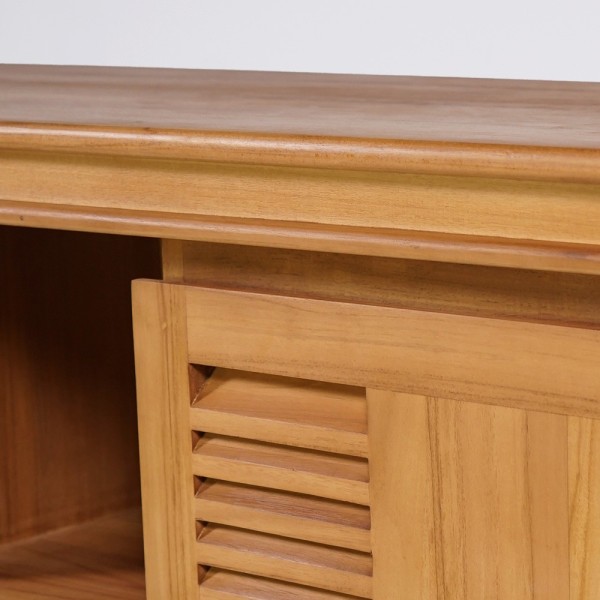 Meuble de salle de bain 120 cm double vasque en teck massif - Mira