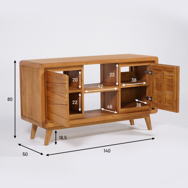 Meuble de salle de bain double vasques 140 cm - Sahar
