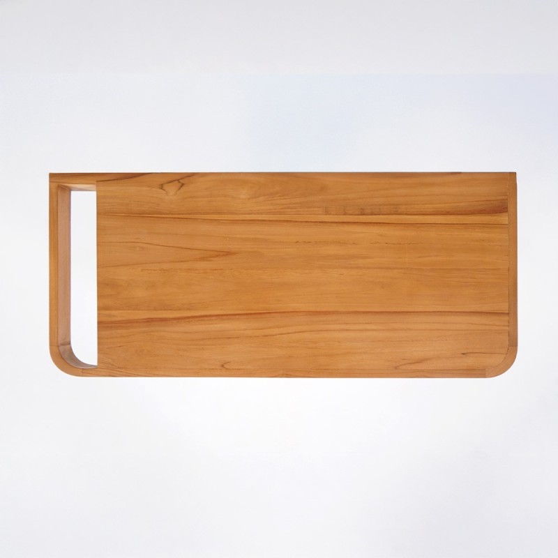 Tablette murale en teck pour vasque de salle de bain - Lattis