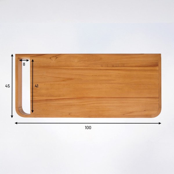 Tablette murale en teck pour vasque de salle de bain - Lattis
