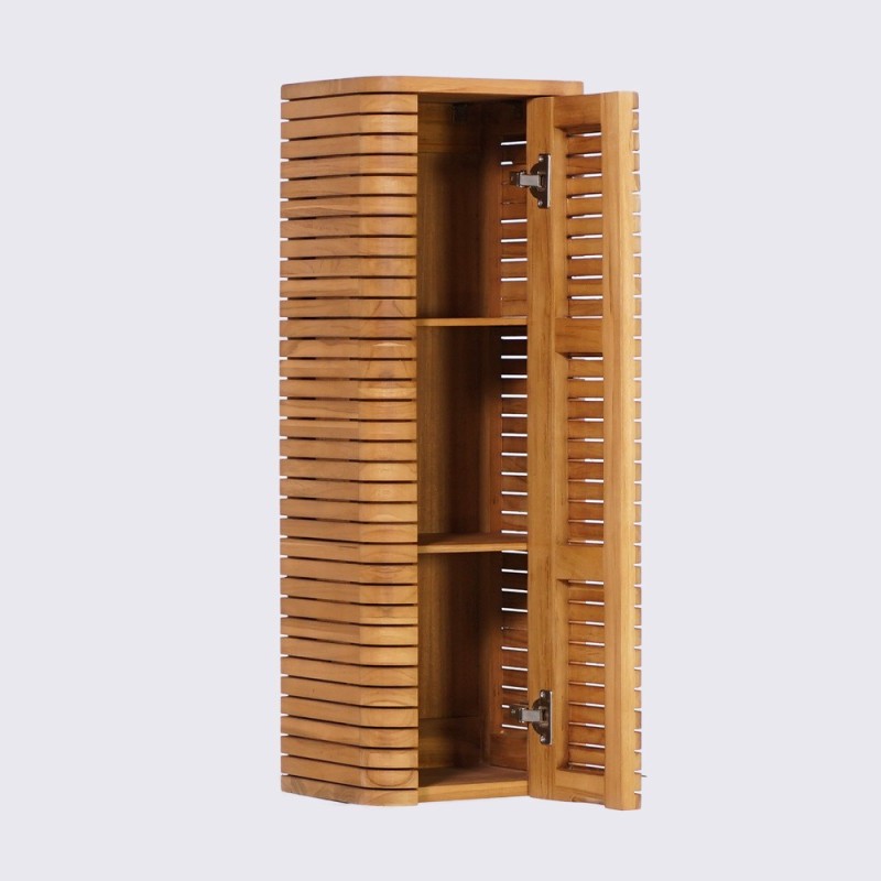 Colonne en rangement en bois de teck - Lattis