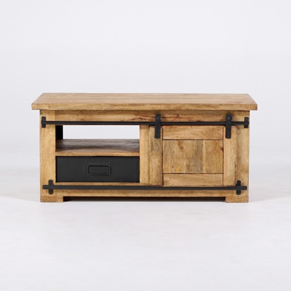 Table basse industrielle bois et métal 100cm - Paris