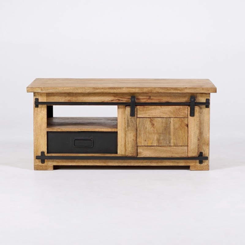 Table basse industrielle bois et métal 100cm - Paris
