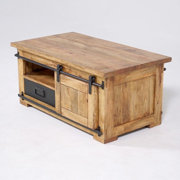 Table basse industrielle bois et métal 100cm - Paris